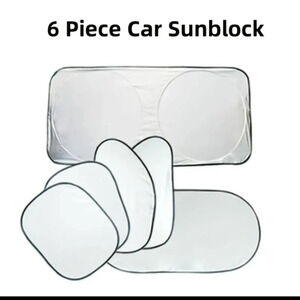 6 piece car sun block set, UV visor, shield, automobile window windshield screen